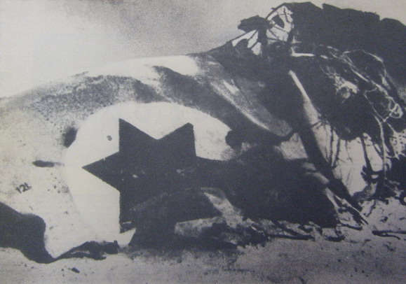 Обломки израильского "Фантома" сбитого советскими зенитчиками около Суэцкого канала (левый воздухозаборник)