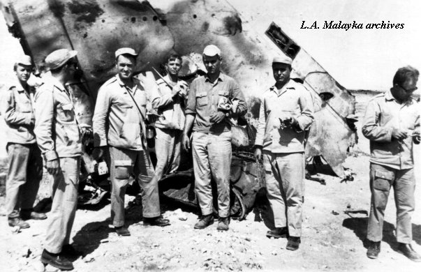 First downed Israeli F-4E "Phantom". Soviet SA-3 crew (in center gen.Gromov and division commander capt.Malayka). 30-jun-70